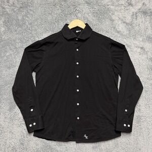 State Liberty Shirt Mens L Athletic Fit Black Cotton 4 Way Stretch Casual READ